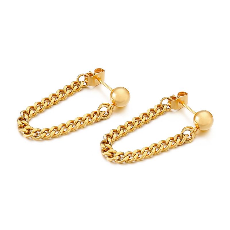 Dame Mode Einfacher Stil Geometrisch Rostfreier Stahl Keine Intarsien 18 Karat Vergoldet Ohrringe