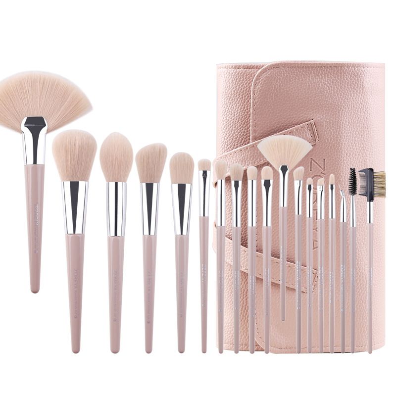 Mode Tube En Aluminium Souple Artificielle Fiber Brosse 18 Pièce Maquillage Brush Set Gros