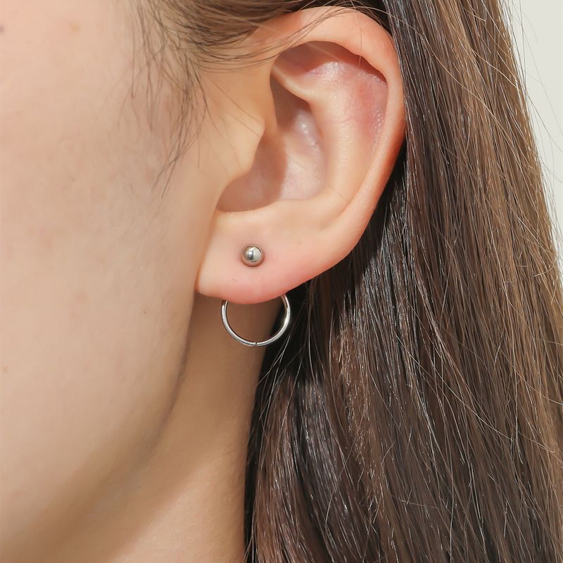 Fashion Simple Coil Metal Texture Rear-wear Stud Earrings