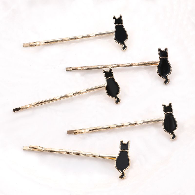 Fashion Cute Kitten Bar Shaped Hair Clip Girl Steel Bangs Clip