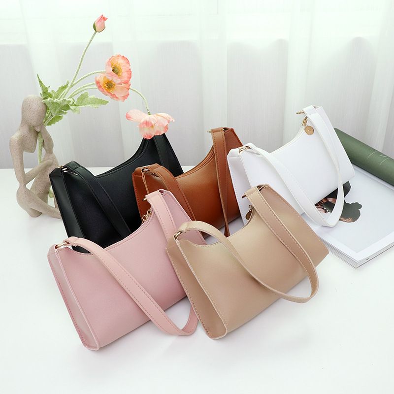 Small Pu Leather Baguette Bag