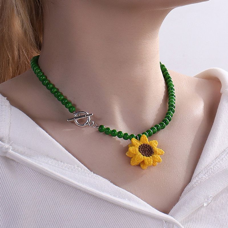 Creative Pastoral Style Sunflower Decor Necklace