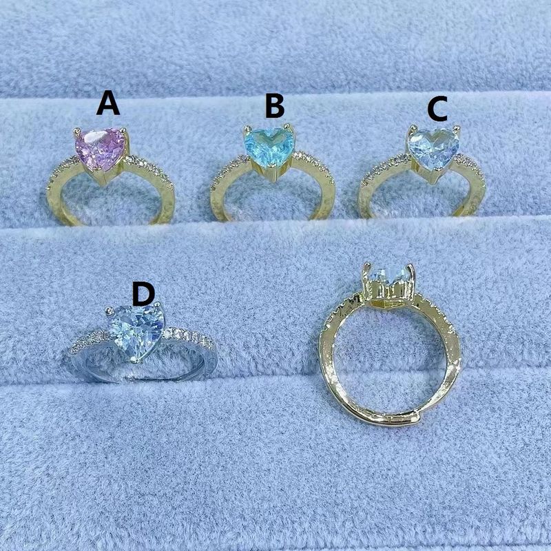 Neue Zirkon Persönlichkeit Herz-förmigen Intarsien Rosa Diamant Ring
