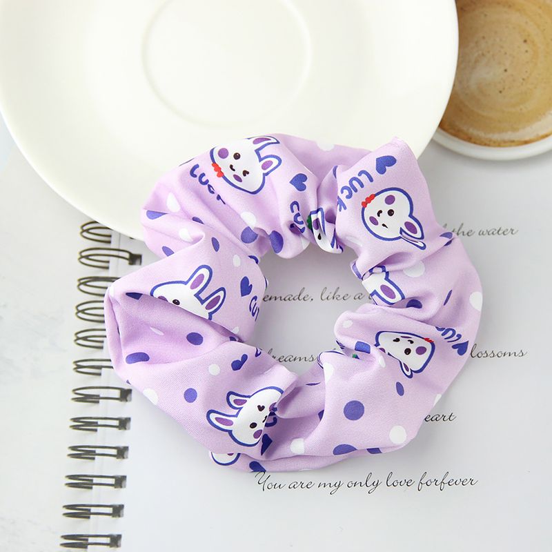 Spring And Summer New Rabbit Head Printing Children's Rubber Band Hair Rope