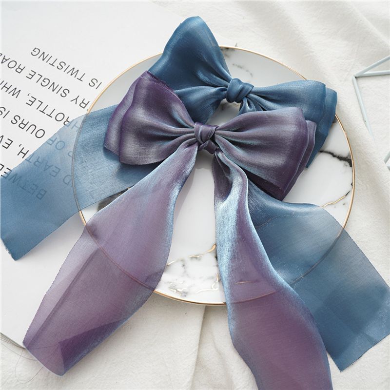 Korean Style Women's Summer Ribbon Bowknot Duckbill Clip Fabric Hair Accessories