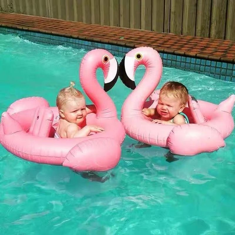 Wholesale Inflatable White Swan Seat Shaped Flamingo Kids Swimming Ring Children's
