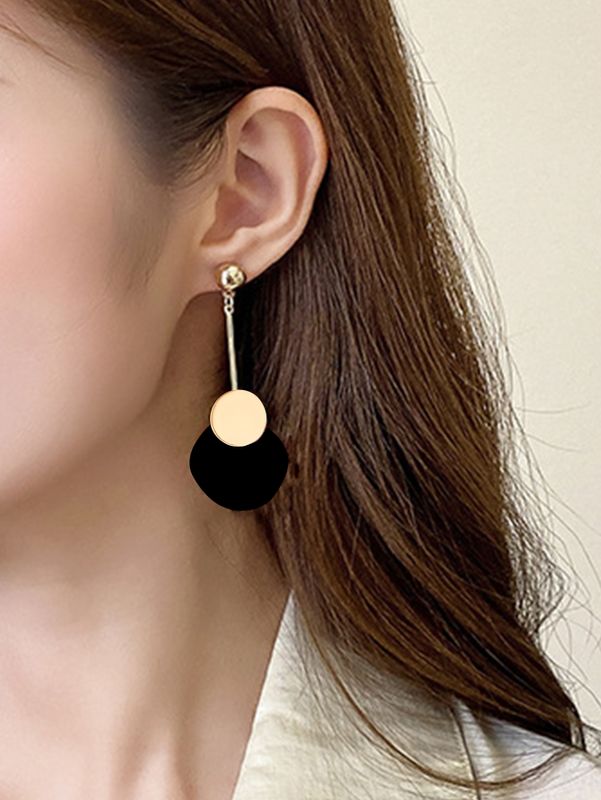 New Simple Resin Solid Color Round-shaped Decor Earrings