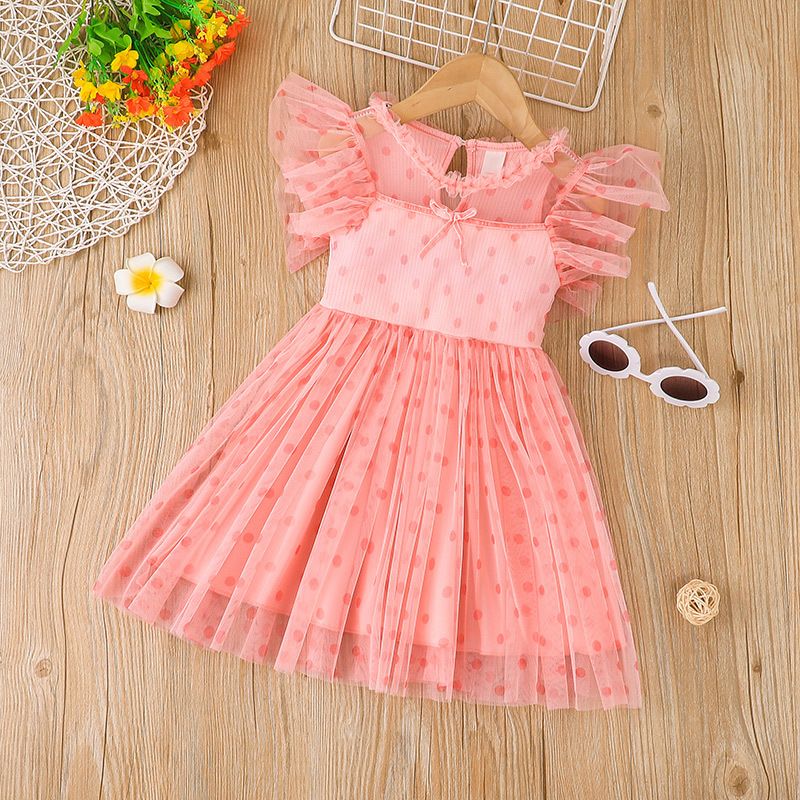 2022 Summer Pink Dress Little Girl Princess Dress Tulle Skirt