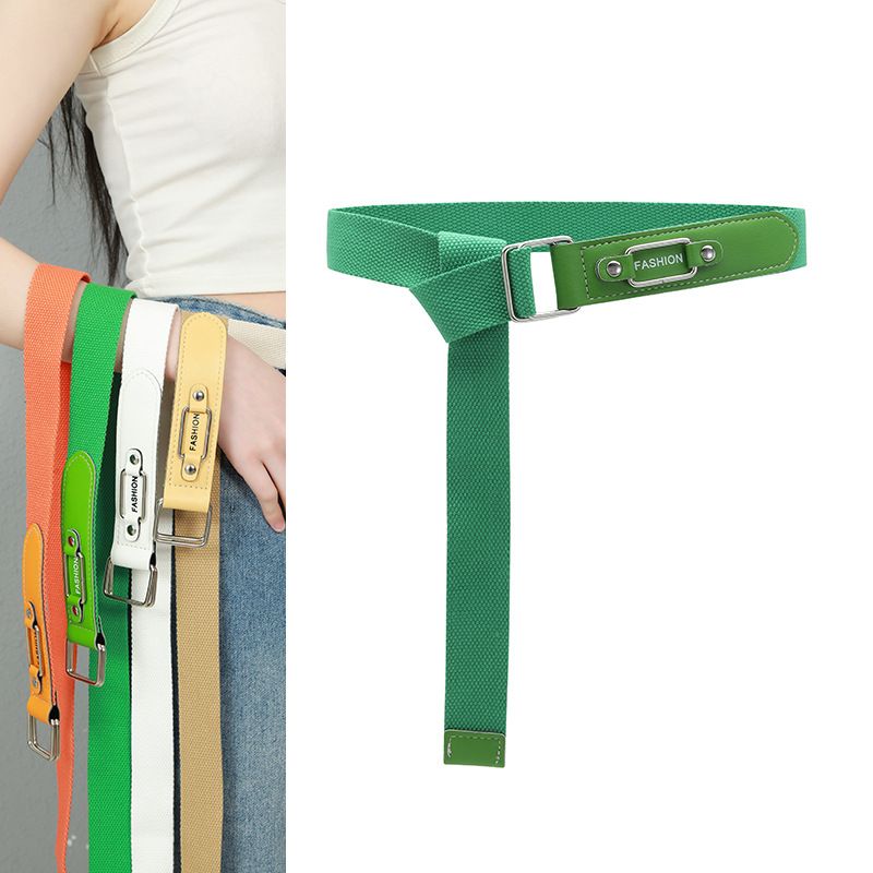 Basic Solid Color Iron Unisex Leather Belts