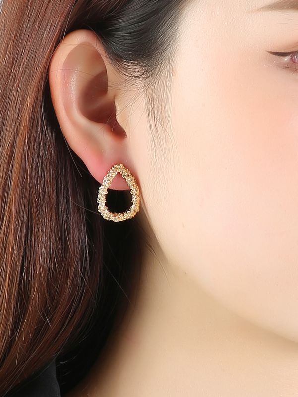 Alloy Water Drop Shaped Personalized Pendant Ear Studs