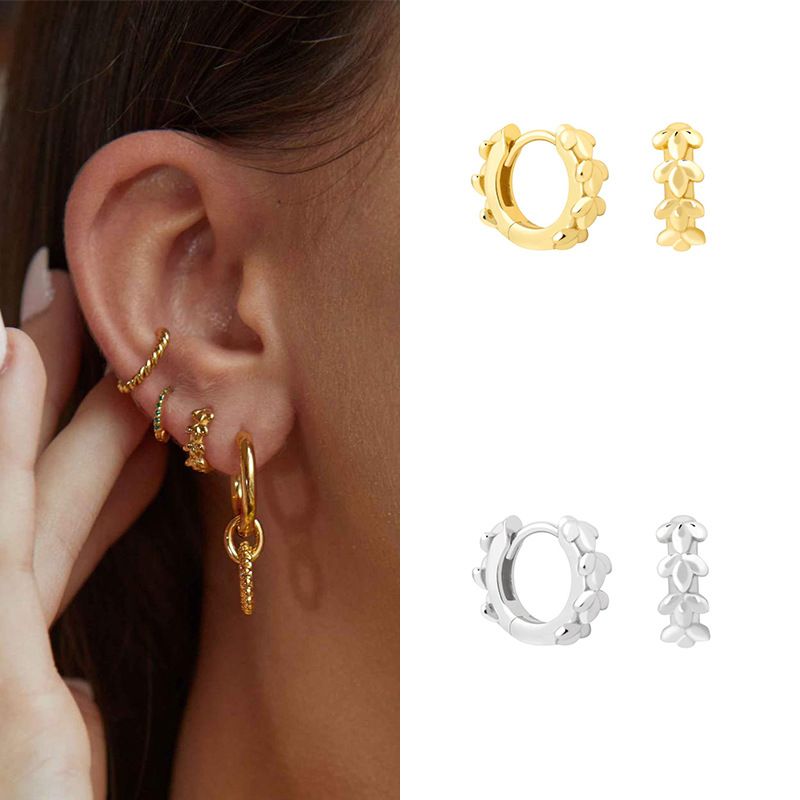 Fashion New Style Flower Copper Gold-plated Geometric Flower Earrings
