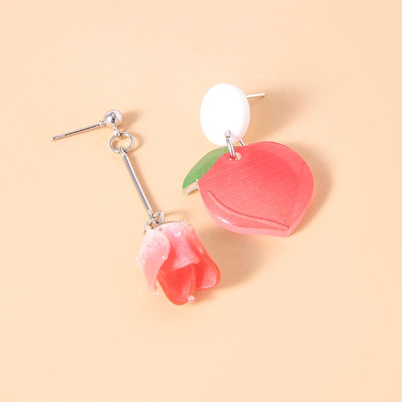 Fashion Cute Peach Rose Pendant New Acrylic Earrings