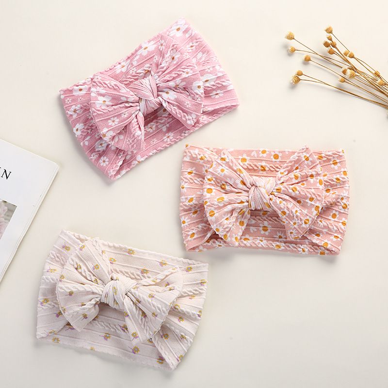 Kid's Cute Fashion Simple Style Bow Knot Nylon Hair Accessories Printing Hair Band