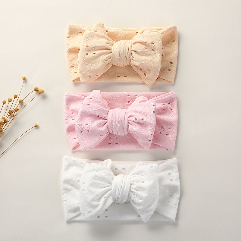 Kid's Cute Fashion Simple Style Bow Knot Polyester Hair Accessories Embroidery Hair Band
