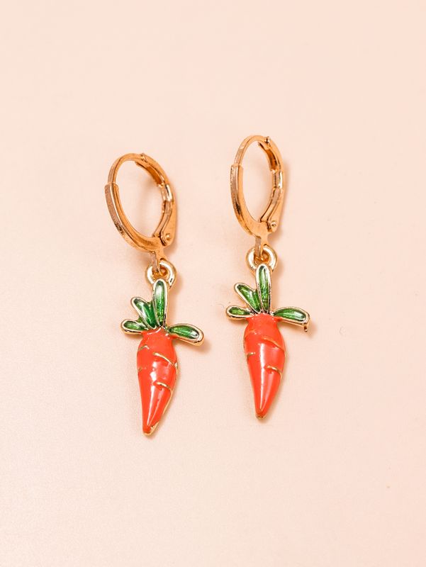 Cartoon Style Fruit Alloy No Inlaid Earrings