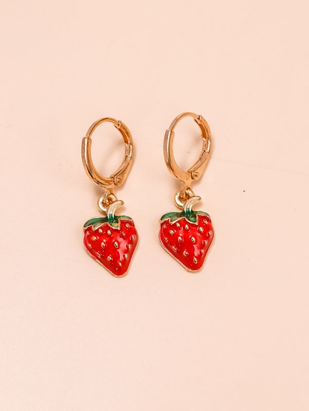 Cartoon Style Fruit Alloy No Inlaid Earrings