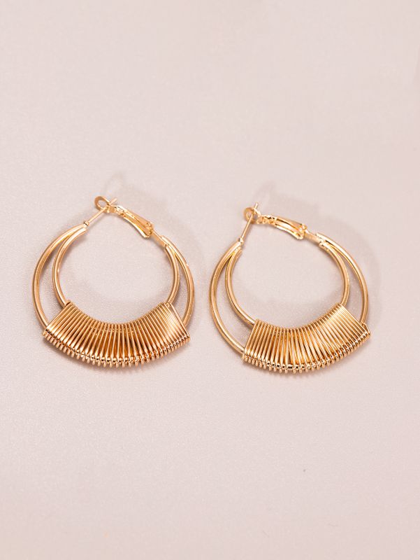 Retro Geometric Alloy Plating Hollow Out Earrings