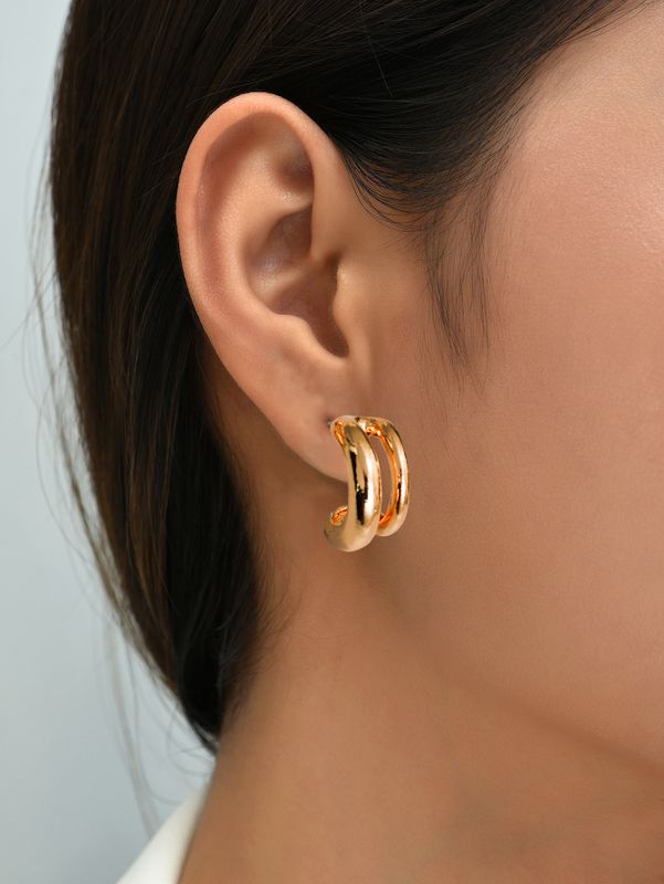 Retro Geometric Alloy Earrings 1 Pair