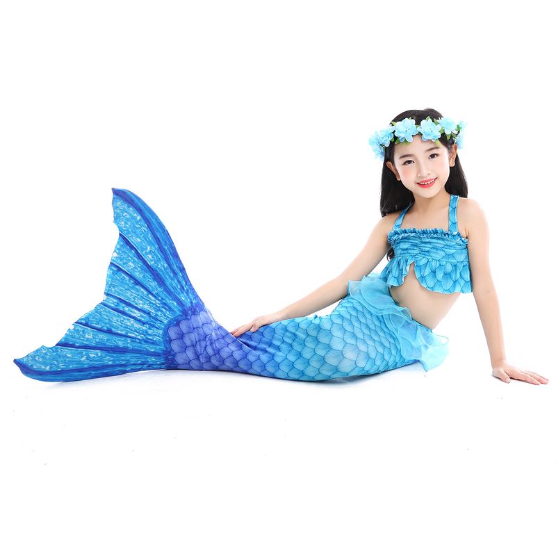 Mermaid Swimsuit Split New Girls' Fish Tail Swimsuit Children's Bikini Three-piece Swimming Suit