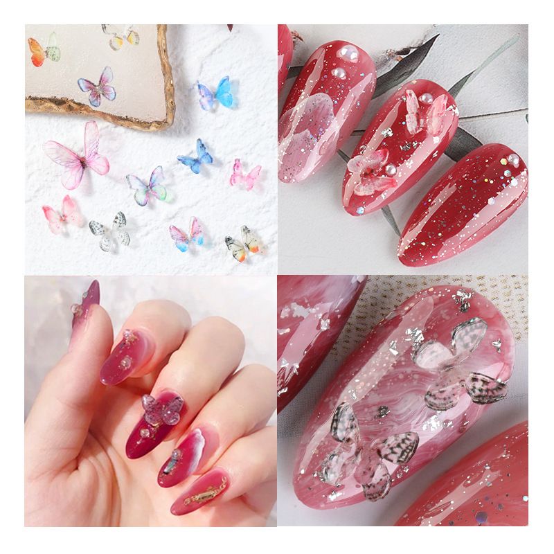 Fashion New Acrylic Butterfly Shaped Ornament Three-dimensional Handmade Nail Decoration