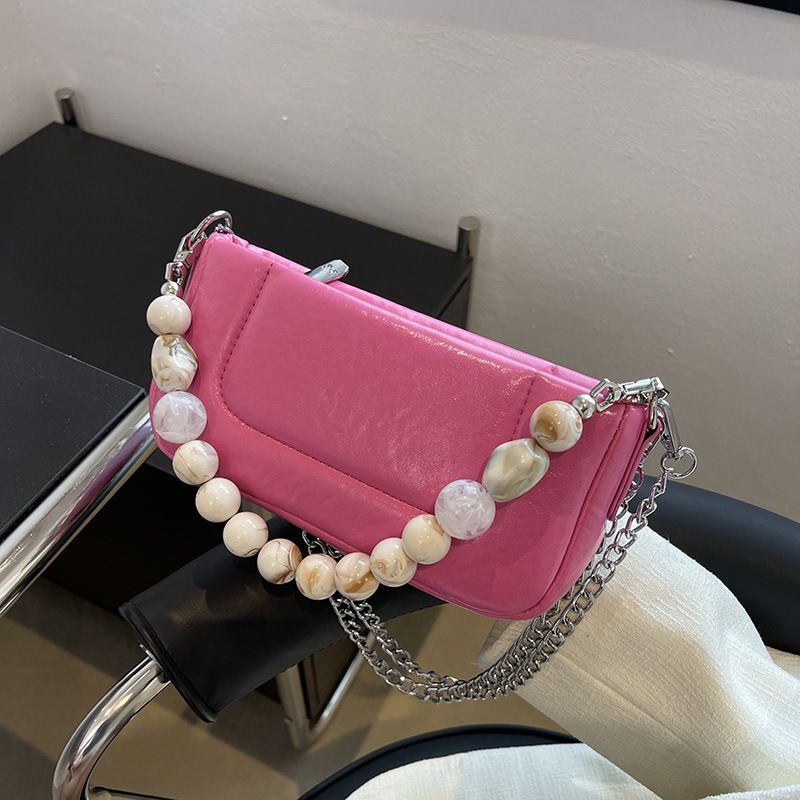 Fashion Candy-colored Classic Beaded Portable Crossbody Small Square Bag