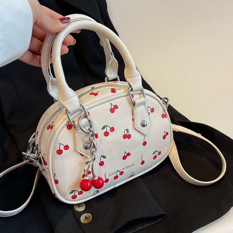 2022 Summer New Fruit Cherry Pattern Messenger Small Handbag