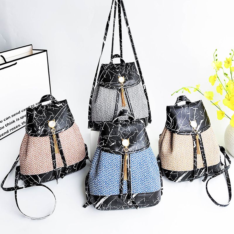 New Style Fashion Contrast Color Braided Small Backpack
