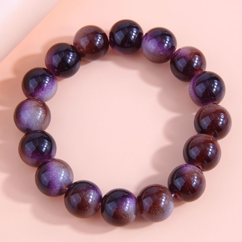 Mode Einfache Gradienten Kaffee Lila Glas Perle Armband