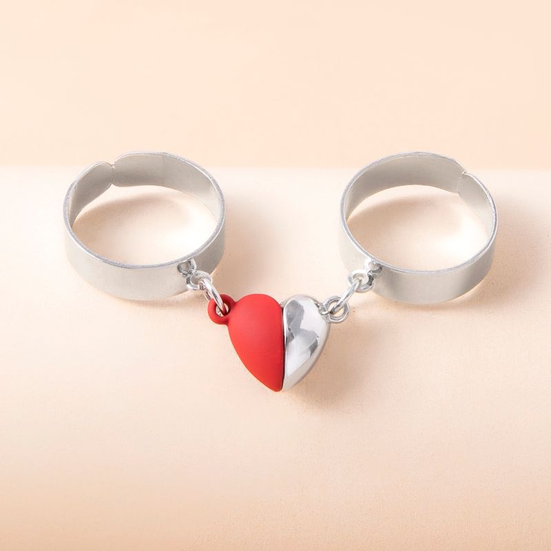 Fashion Pendant Heart Magnetic Chain Couple Alloy Open Ring