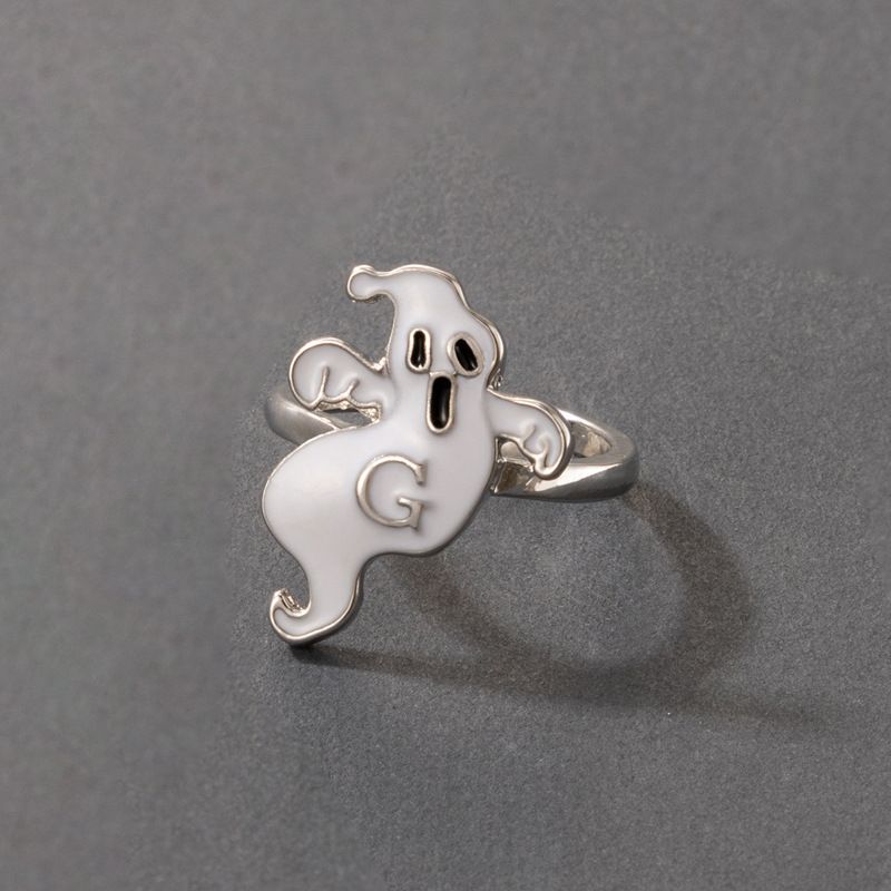 Cute Funny Alloy Halloween Pattern Ghost Ring Festival Copper Rings