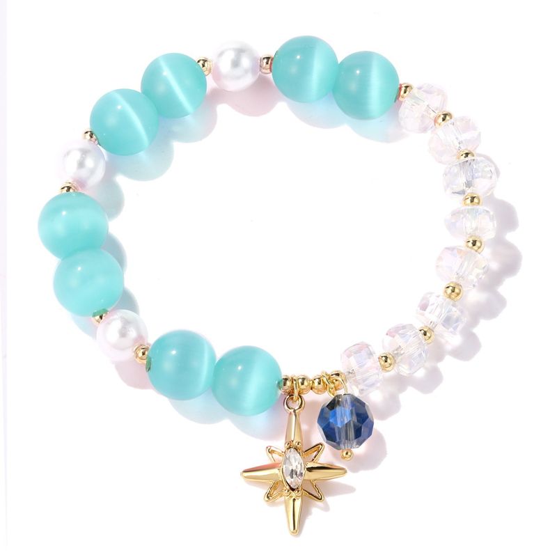 Mode New Blue Couleur Opale Cristal Étoiles Perles Bracelet