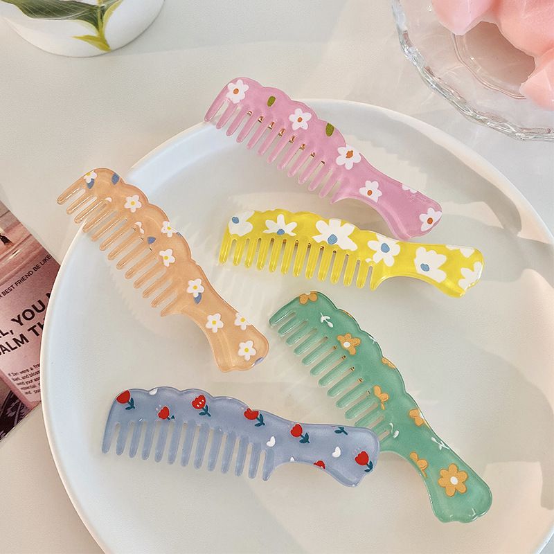 Fashion Creative 2022 New Small Cute  Candy Color Comb Shape Barrettes For Girl