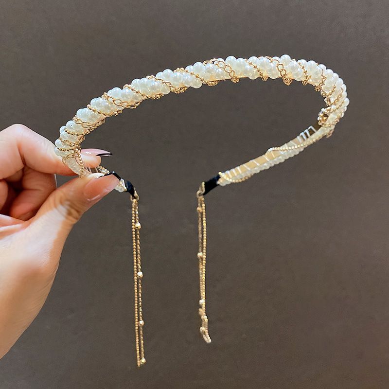 Neue Einfache Quaste Dünne Kette Haar Perle Band
