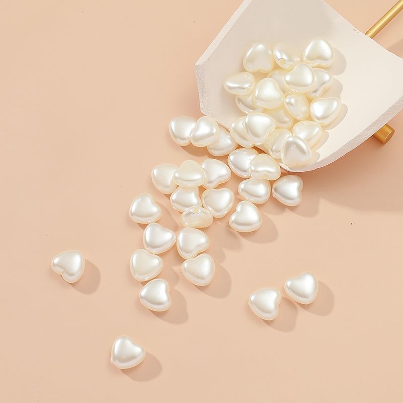 1 Jeu Perle D'Imitation Perles Artificielles Cœur