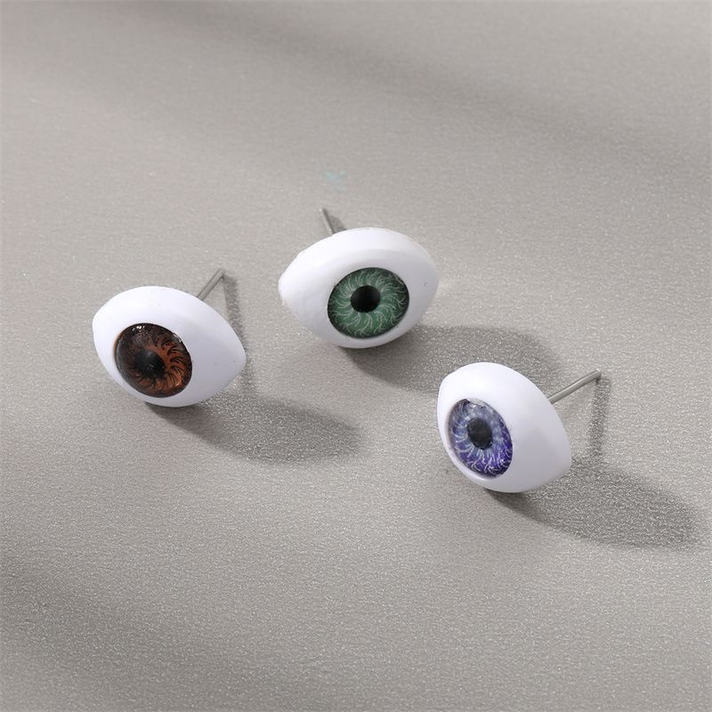 Fashion New Style Colorful Simulation Silicone Eye Beads Stud Earrings