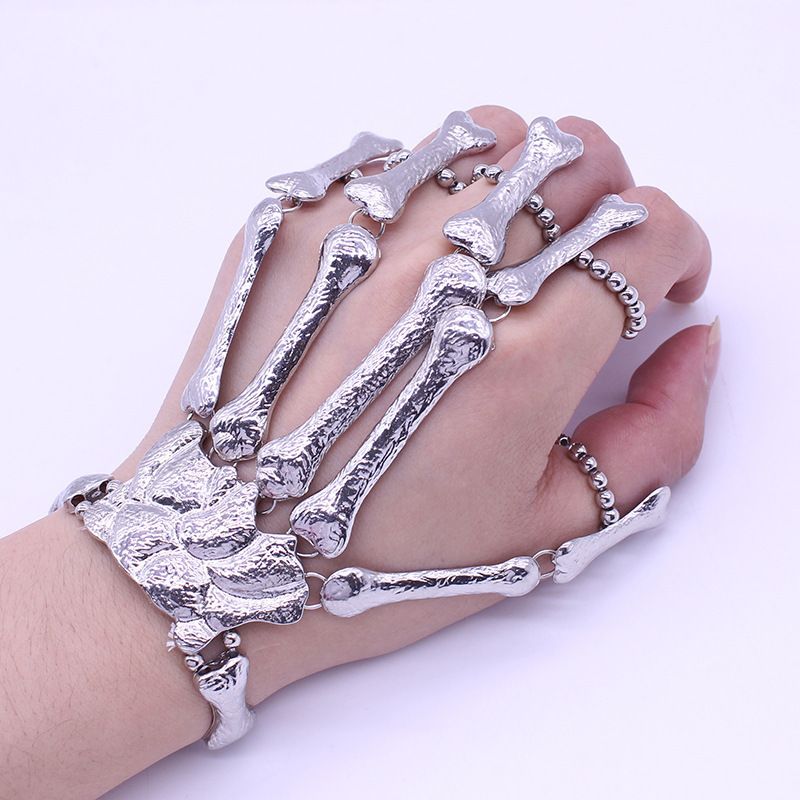 Drôle Mode Squelette Crâne Alliage Placage Résine Femmes Bracelet