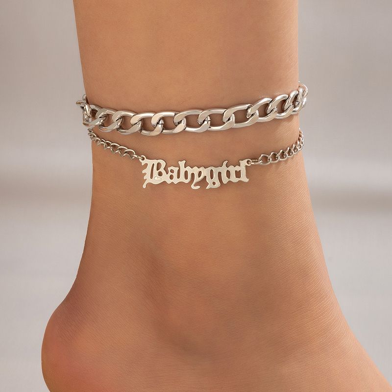 Fashion Alloy Geometric Pattern Letter Pattern Anklet Daily