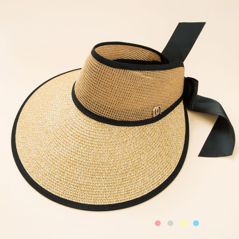 Stroh Sommer Große Krempe Visier Erreichte Sun-proof Hut