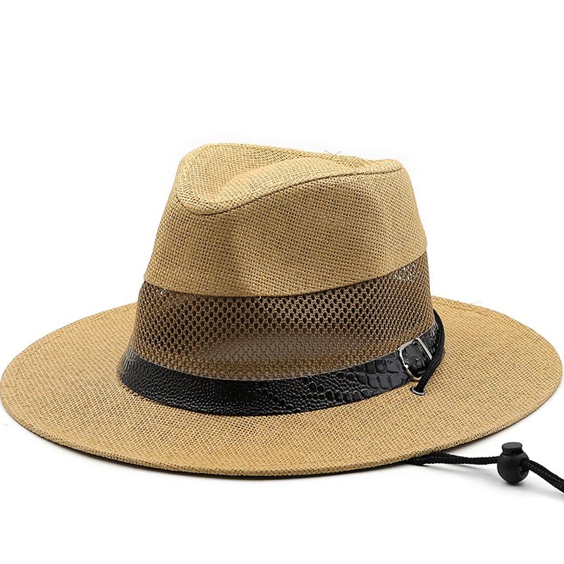 Paille Creux Soleil-ombre Fedora Chapeau