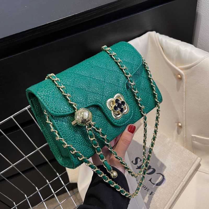 New Fashion Simple Women's Chain Crossbody Chain Solid Color Bag