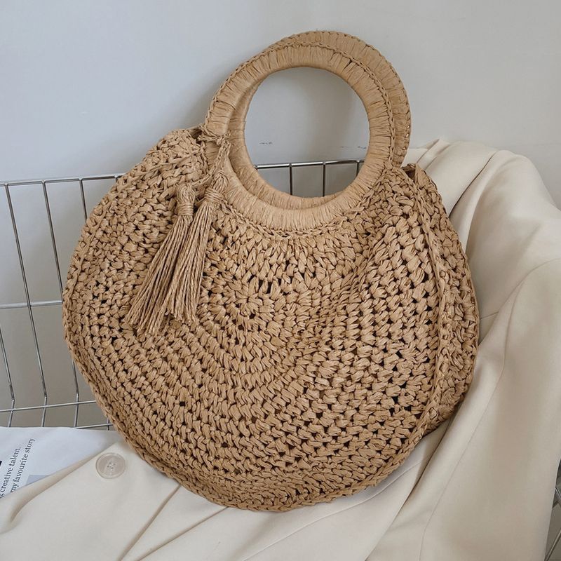 2022 New Fashion Summer Portable Women 's Large Capacity Casual Weaving Straw Bag