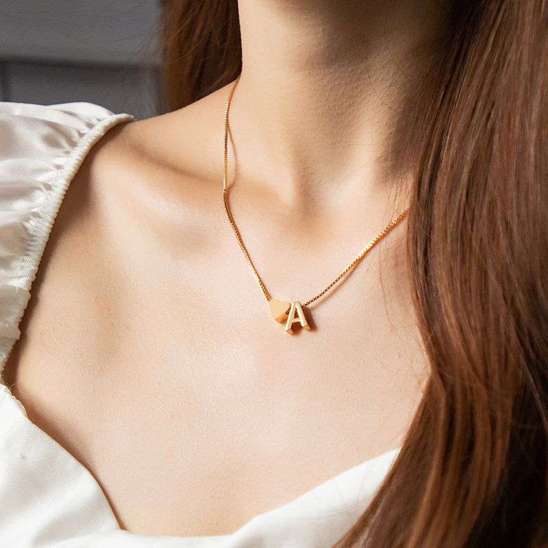 Neue Einfache Mode Brief Halskette Frauen Retro Legierung Schlüsselbein Kette