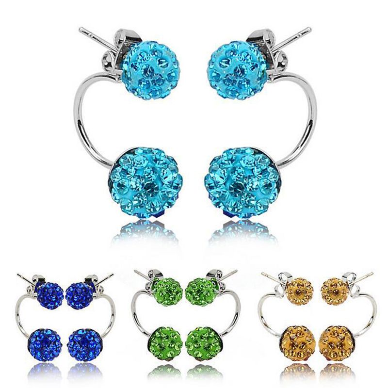 1 Set Fashion Geometric Diamond Iron Artificial Rhinestones Earrings