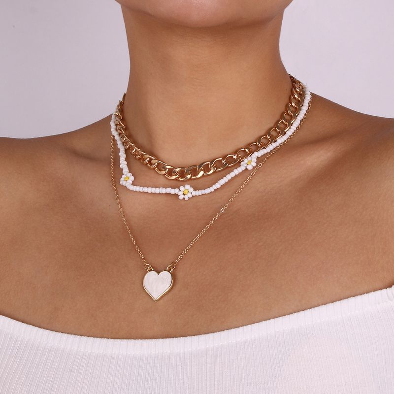 Großhandel Schmuck Mode Geometrisch Perlen Legierung Eisen Halskette