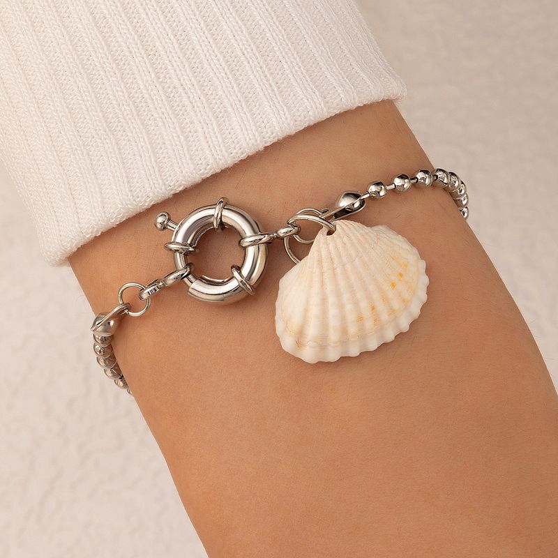 Mode Alliage Motif Géométrique Shell Bracelet Tous Les Jours Bracelets De Cuivre