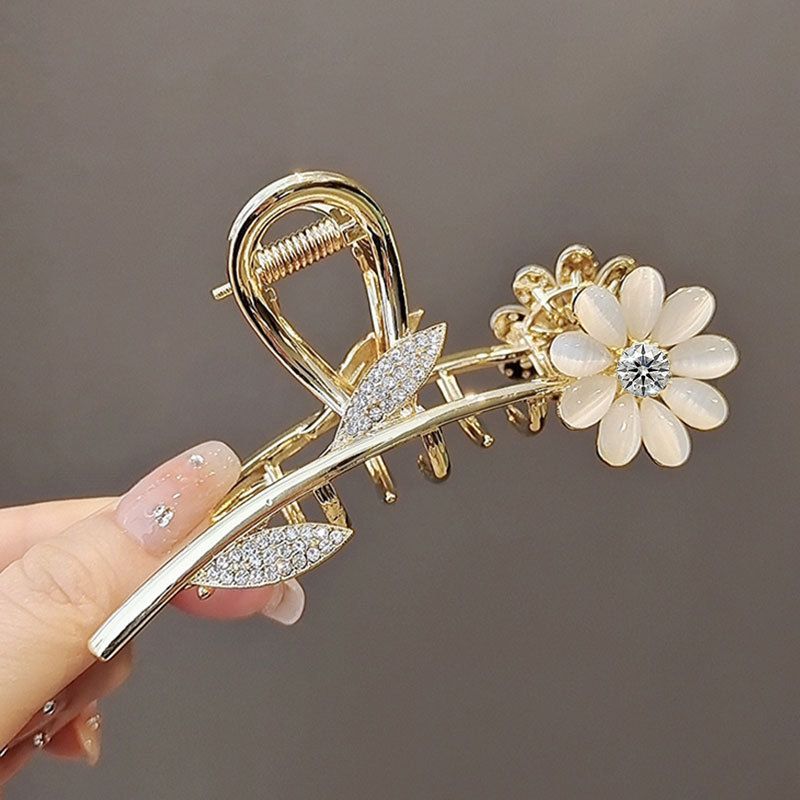 Fashion Opal Daisy Grip Hairpin Female Head Large Clip Hair Accessories