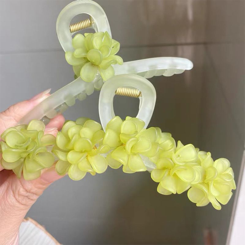 Fashion Green Lily Grip Hairpin Flower Clip Hair Accessories