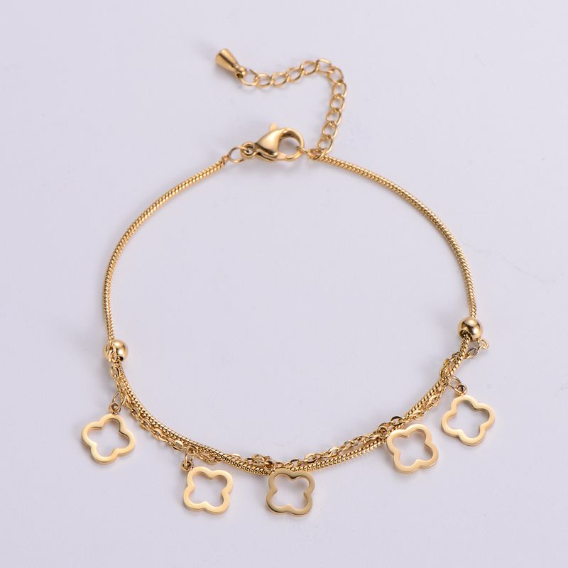 Fashion New Decoration Simple Hollow Sweet Stainless Steel Bracelet Hand Jewelry