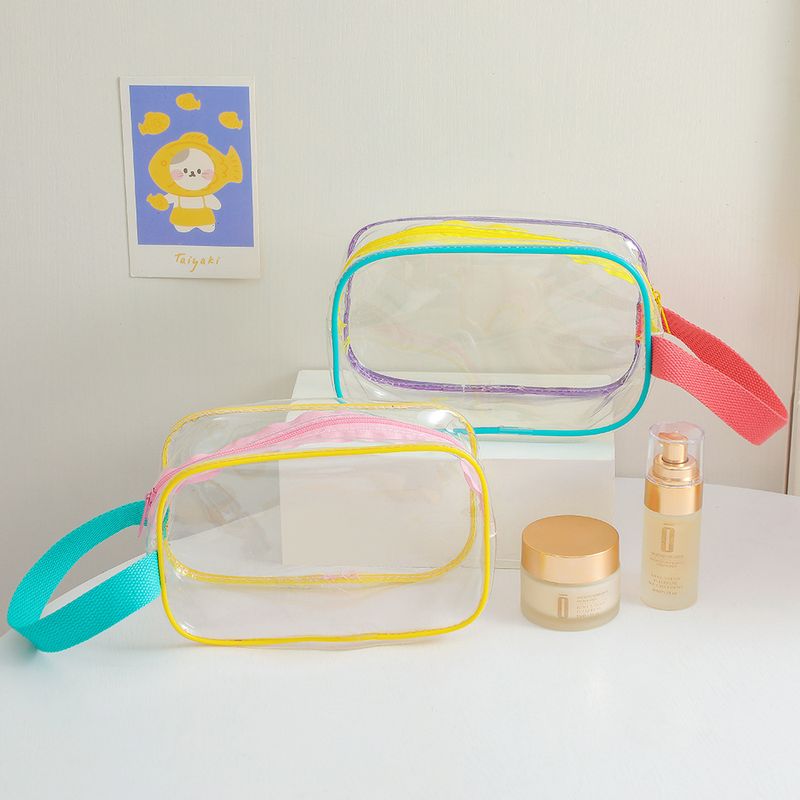 Fashion New Pvc Transparent Handbag Simple Cosmetic Sundries Storage Bag