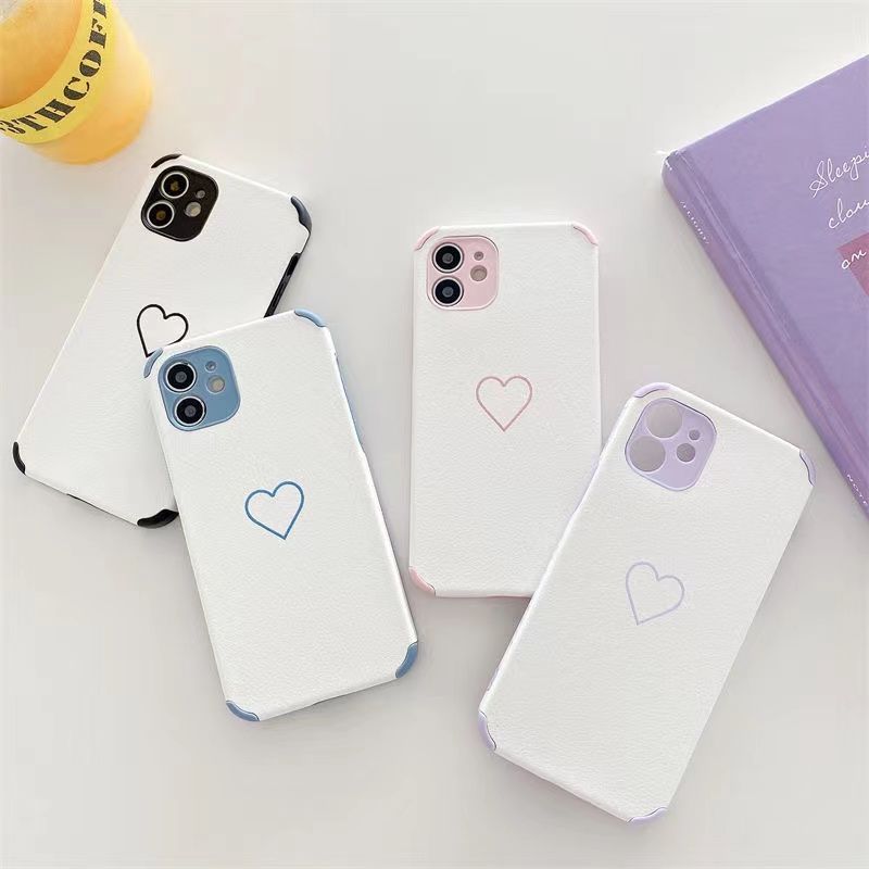 Simple Side Small Heart Pattern Iphone11 Drop-resistant Phone Case